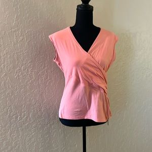 Michael Kors Pink Wrap-Style Tank Top‎